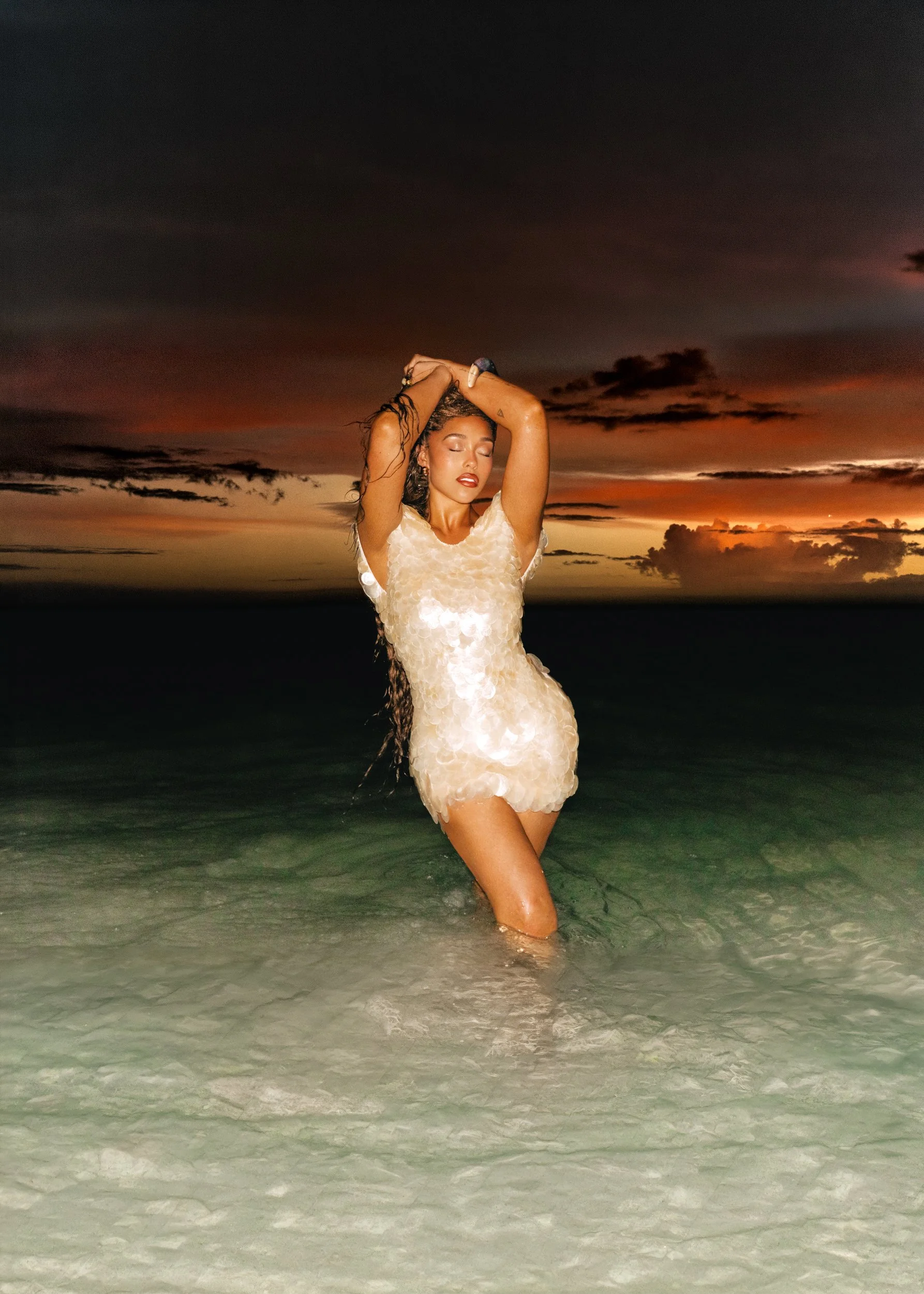 Jordyn Woods photographed by Owen DeValk during Bachelorette trip in St. Barth's
