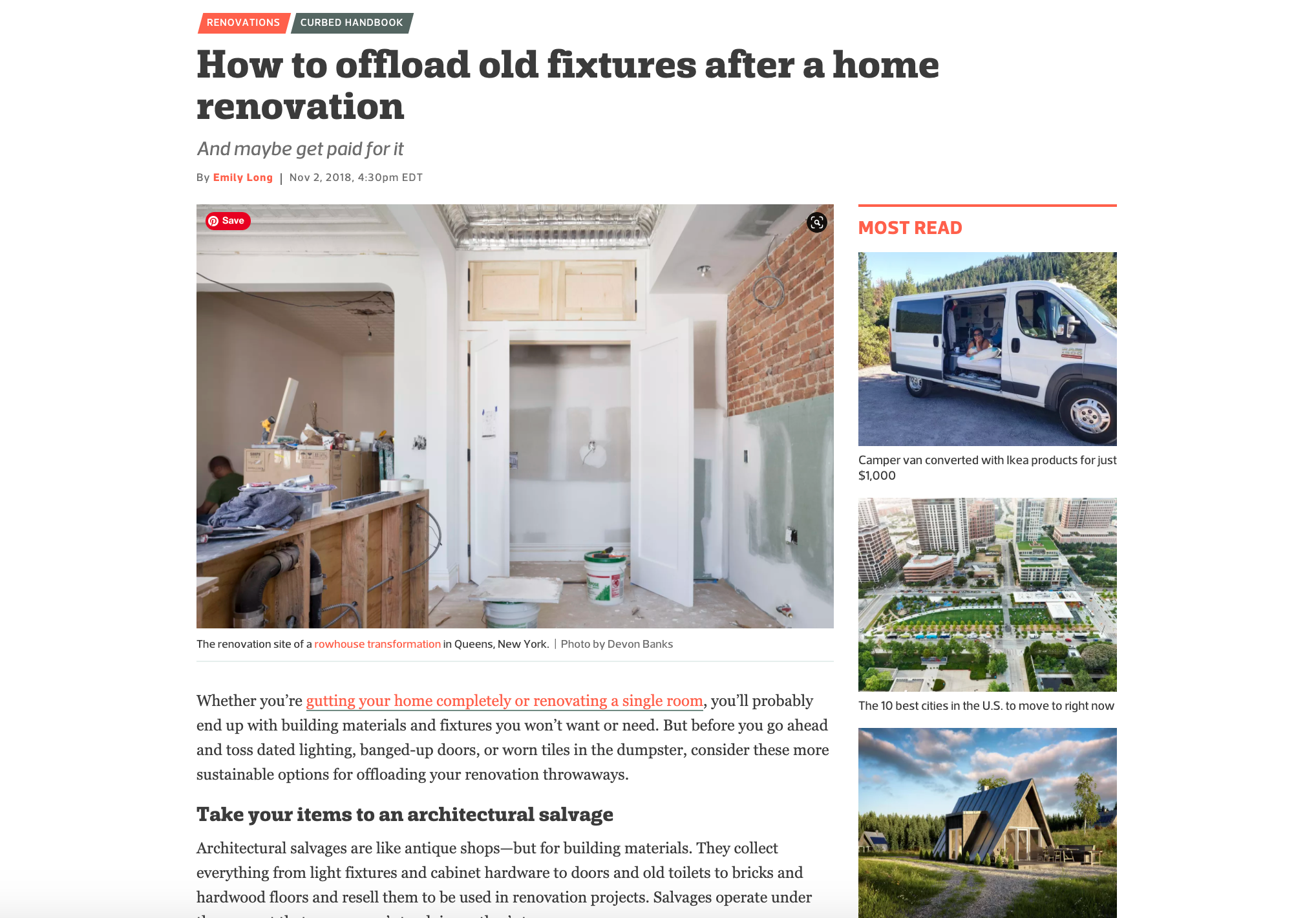 Curbed: How to offload old fixtures after renovation