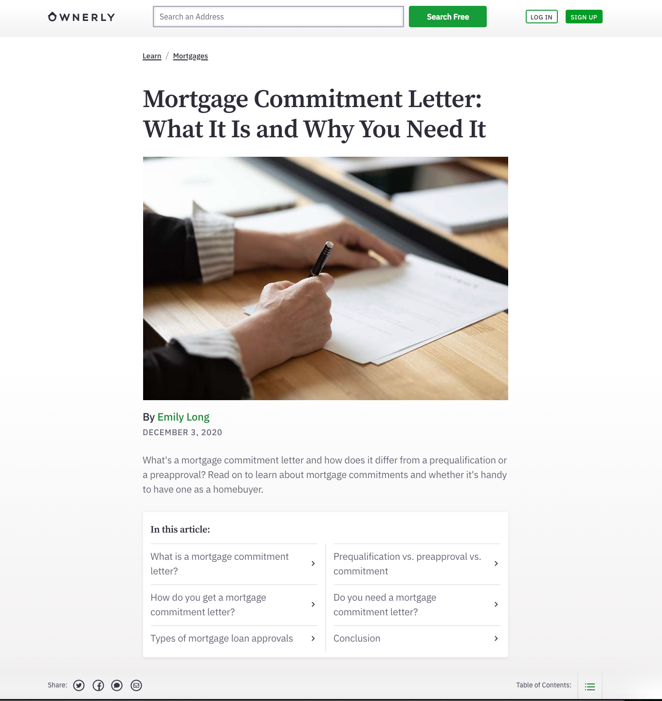 Ownerly: Mortgage Commitment Letter