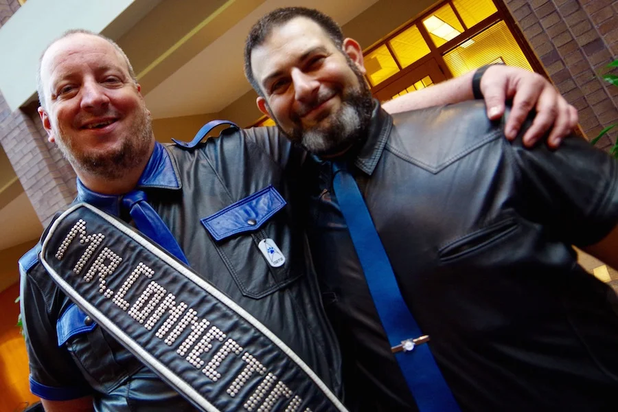 Gardner (in sash) and Rosman: CT Leather past and present. 