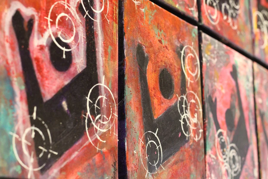 A detail of Hands Up: Don't Shoot II. Lucy Gellman Photo. 