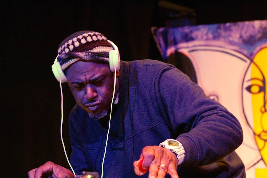 DJ Dooley-O keeps the beat coming. Lucy Gellman Photos. 