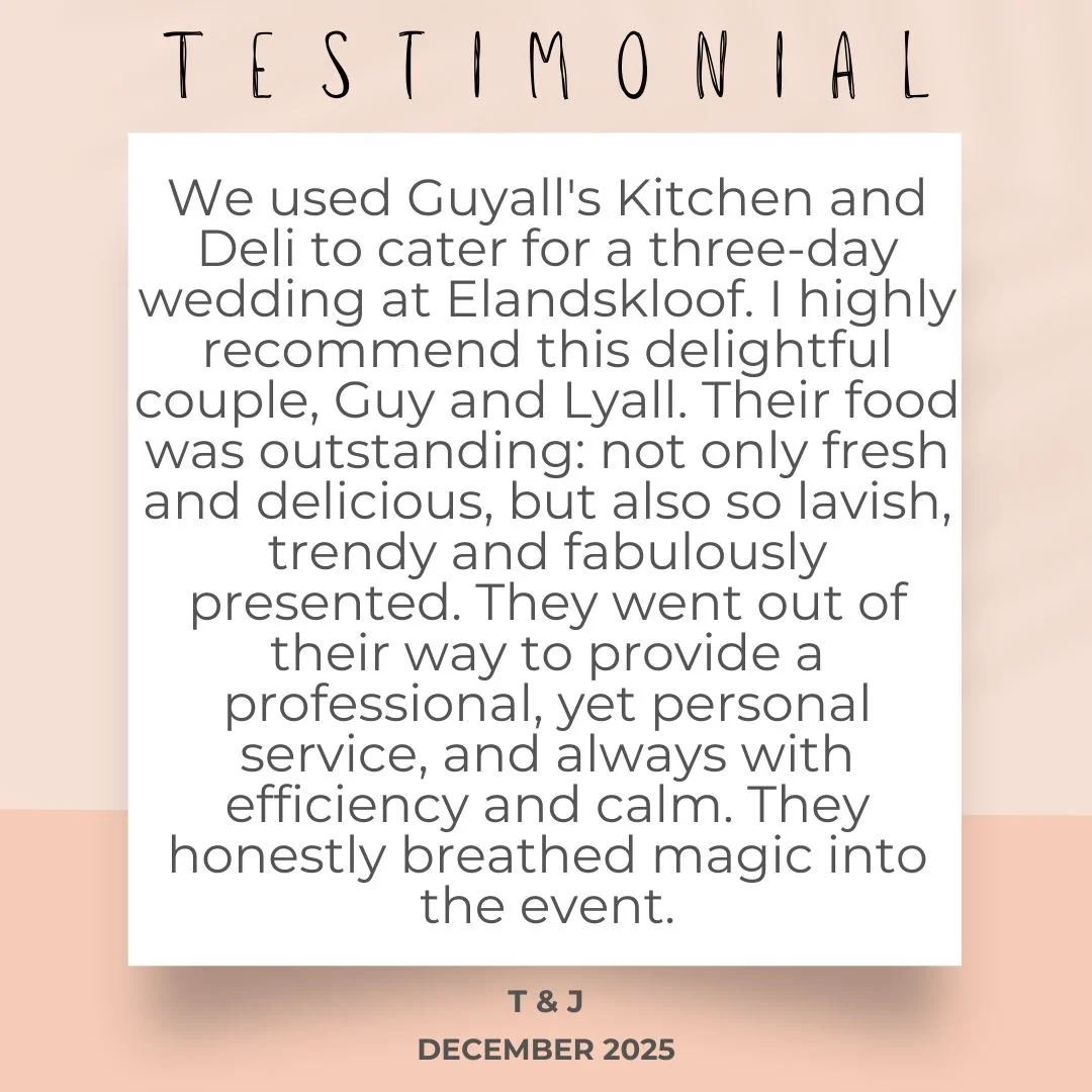 A wedding day is filled with emotion &mdash; the catering shouldn&rsquo;t be a stress. We pride ourselves on being steady, thoughtful and completely present behind the scenes, so you can simply enjoy every moment. It&rsquo;s an honour to play a small