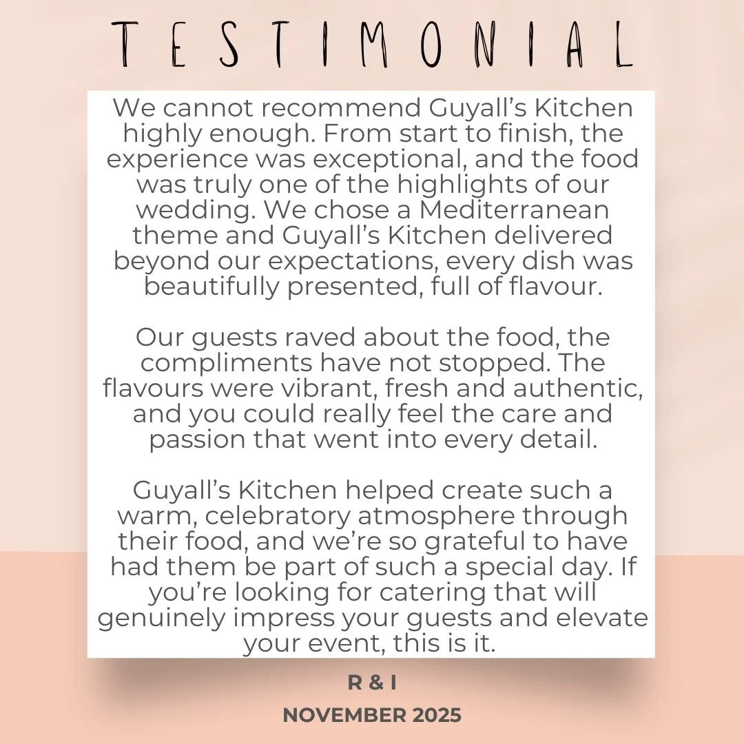 When the food becomes part of the memory &mdash; that&rsquo;s the goal. Hearing that guests are still talking about the meal long after the wedding is the biggest compliment we could receive. Thank you for trusting us with your celebration ✨ 
.
INFO@