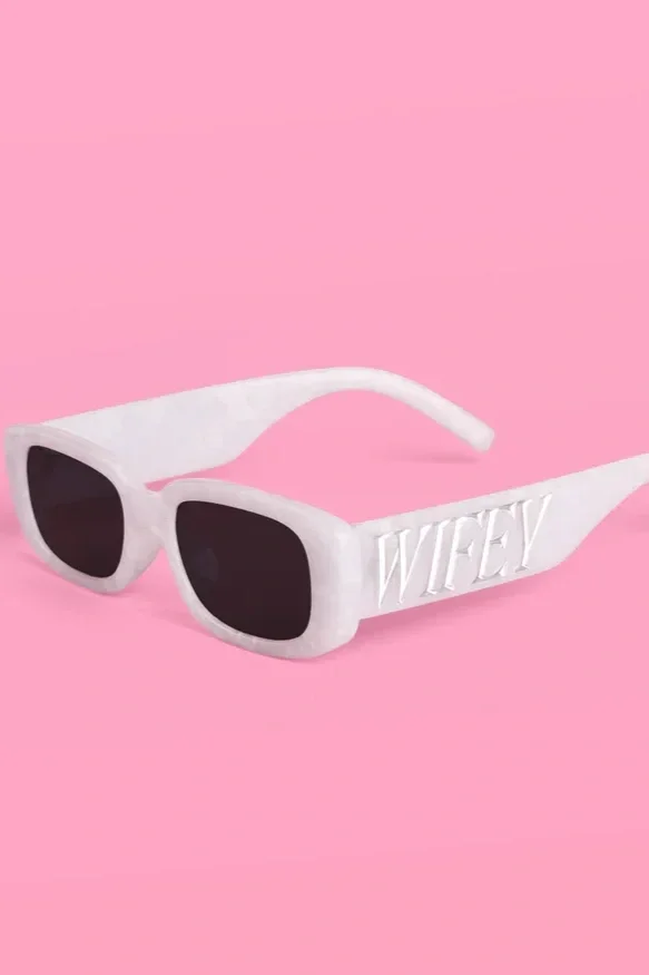 Wifey White Marbled Sunglasses