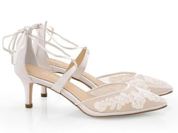 Peep Toe Lace Low Heels Lace Peep Toe Wedding Shoes Store