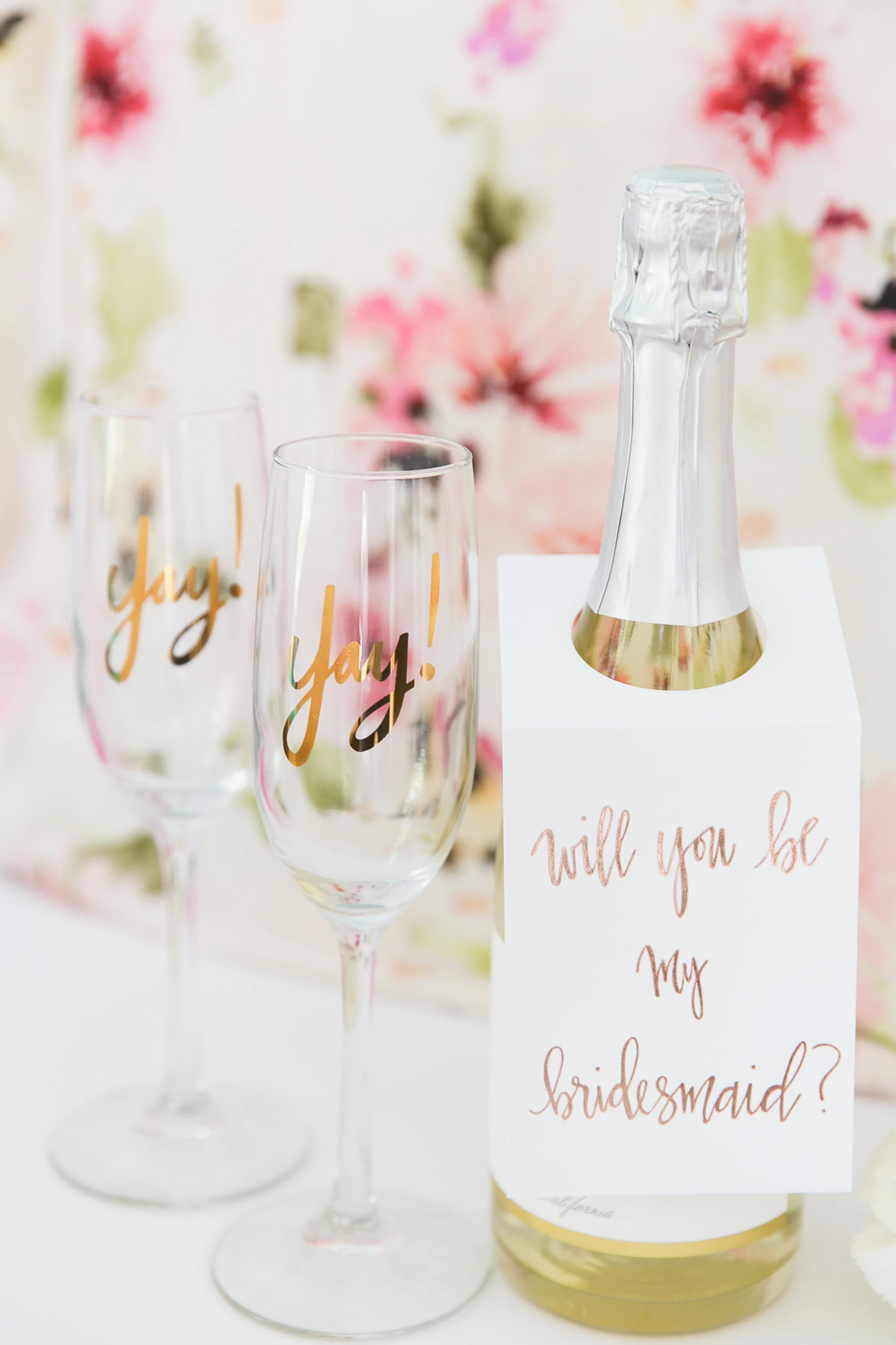 will you be my bridesmaid champagne flutes 