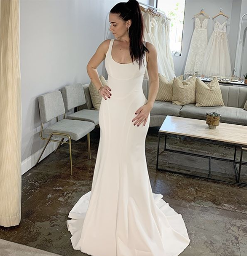 sheath wedding gown