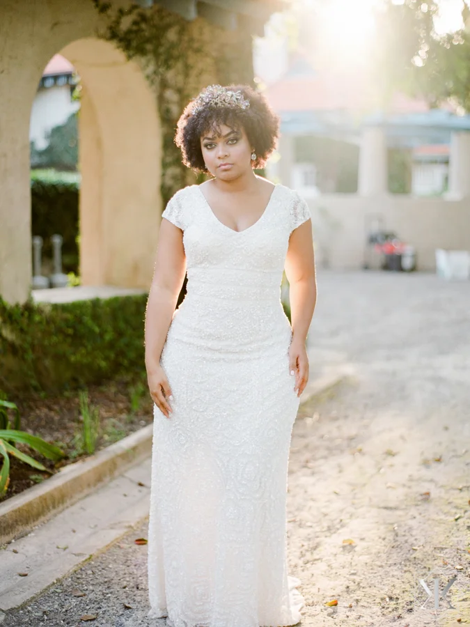 theia bridal curvy bride plus size model natural hair