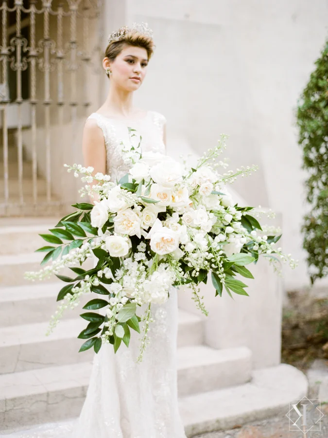 raining roses bouquet white bouquet large wedding bouquet