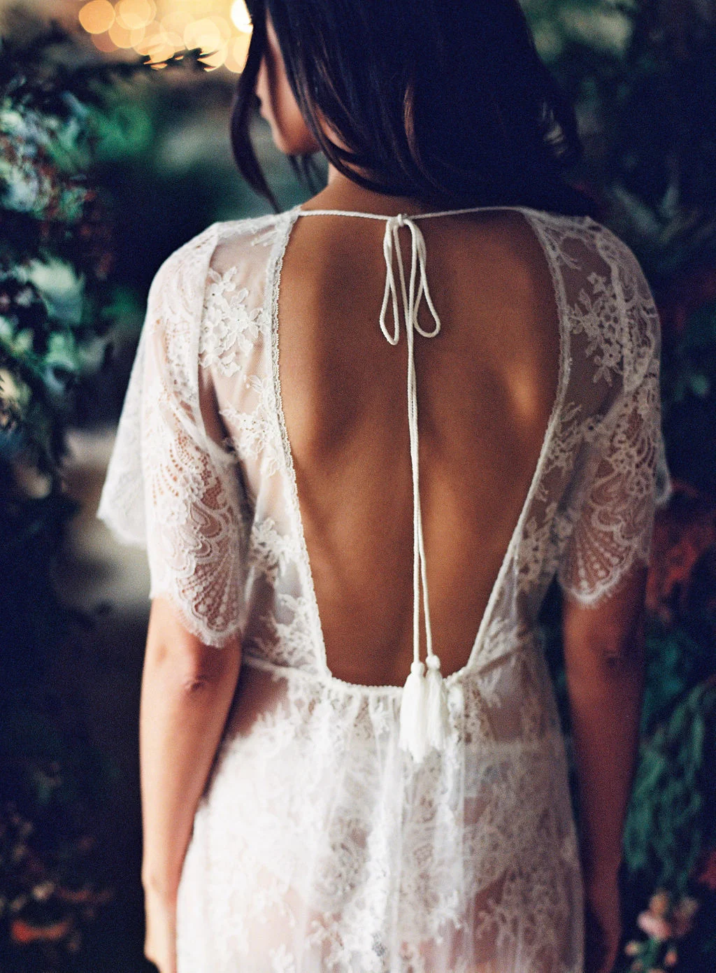 lace lingerie lace low back gown Girl and a serious dream