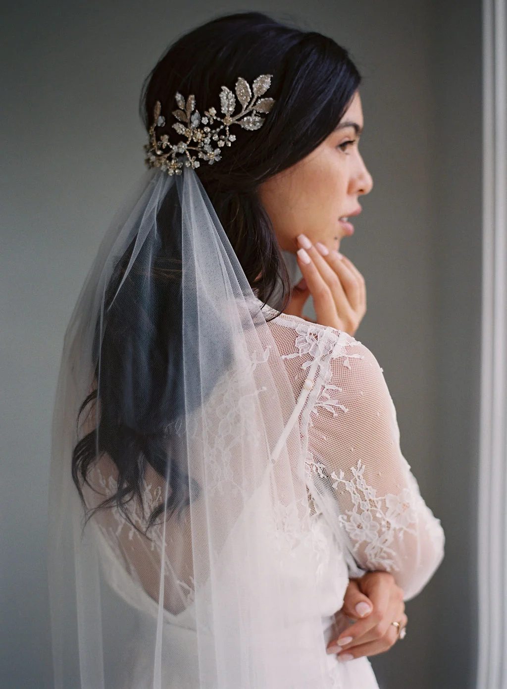 lace bridal robe french lace robe girl and a serious dream tulle veil