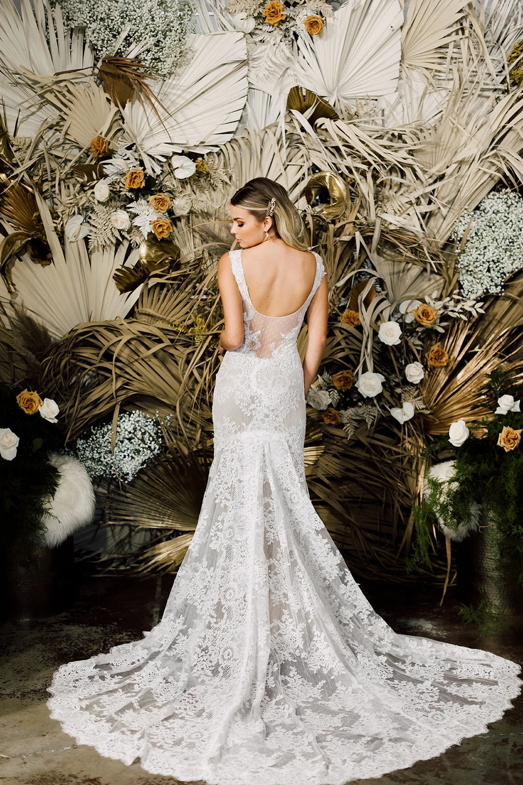 low back lace gown monique lhuillier REVEL events
