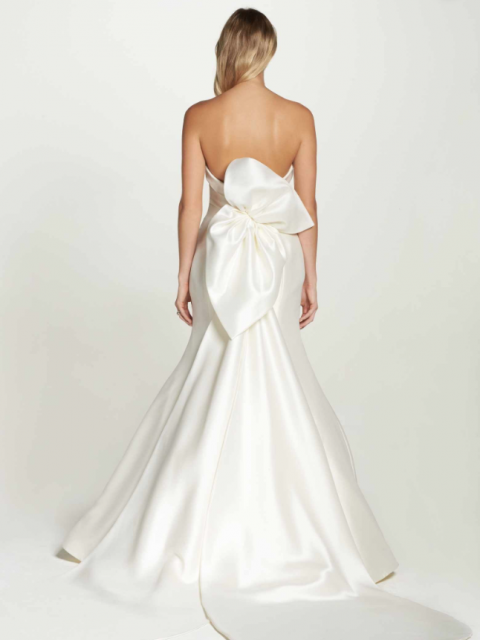 Strapless Wedding Dress with Big Bow on Back - China Wedding Dress and  Wedding Gown price | Made-in-China.com