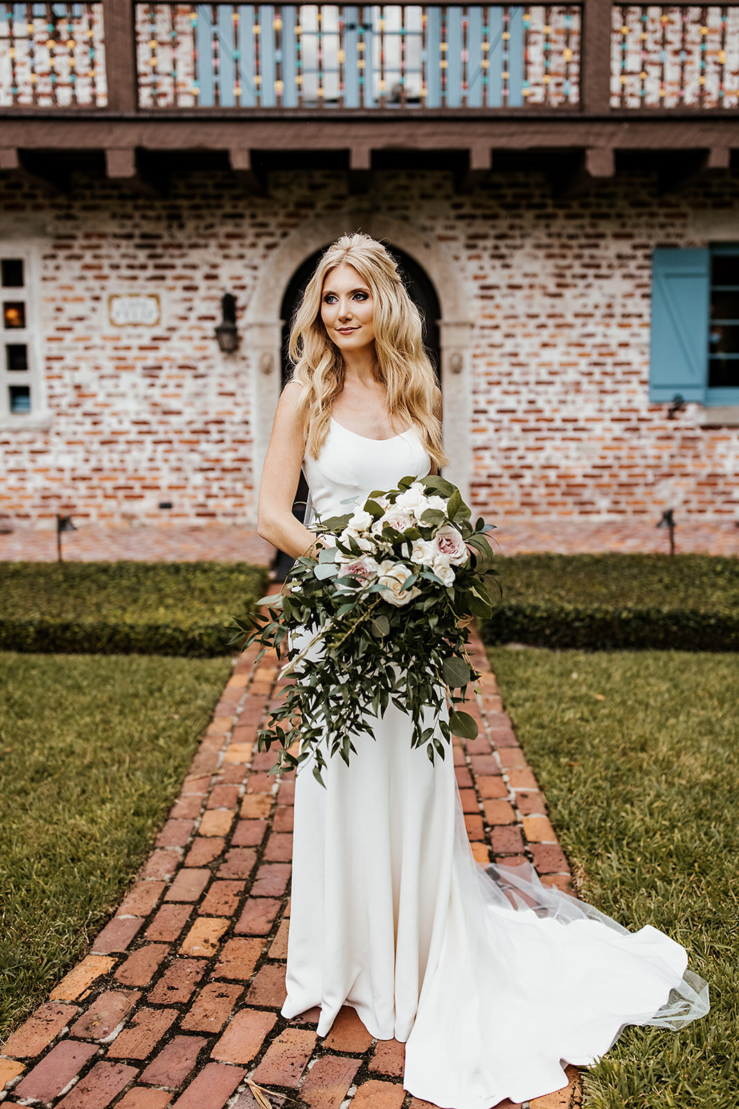 Courtney Wears A Silk Slip Wedding Dress to Her Casa Feliz Wedding