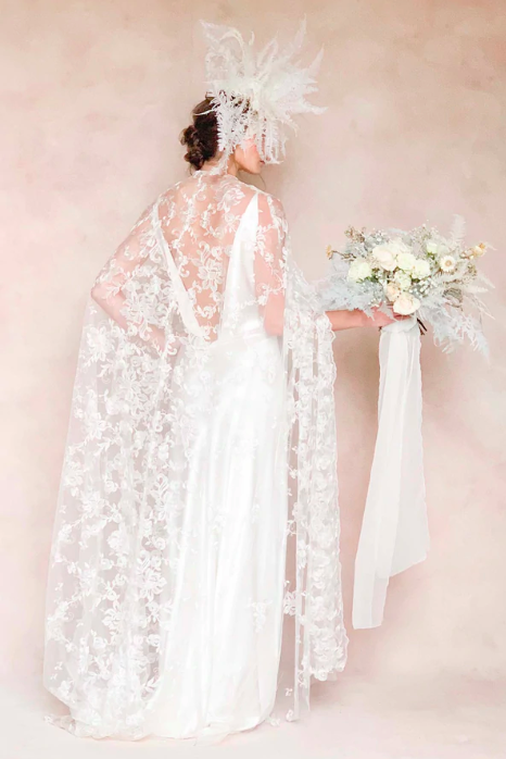 Gramercy French Bridal Lace Cape | The Bridal Finery
