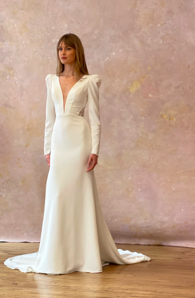 ines di santo long sleeve wedding dress Chiara