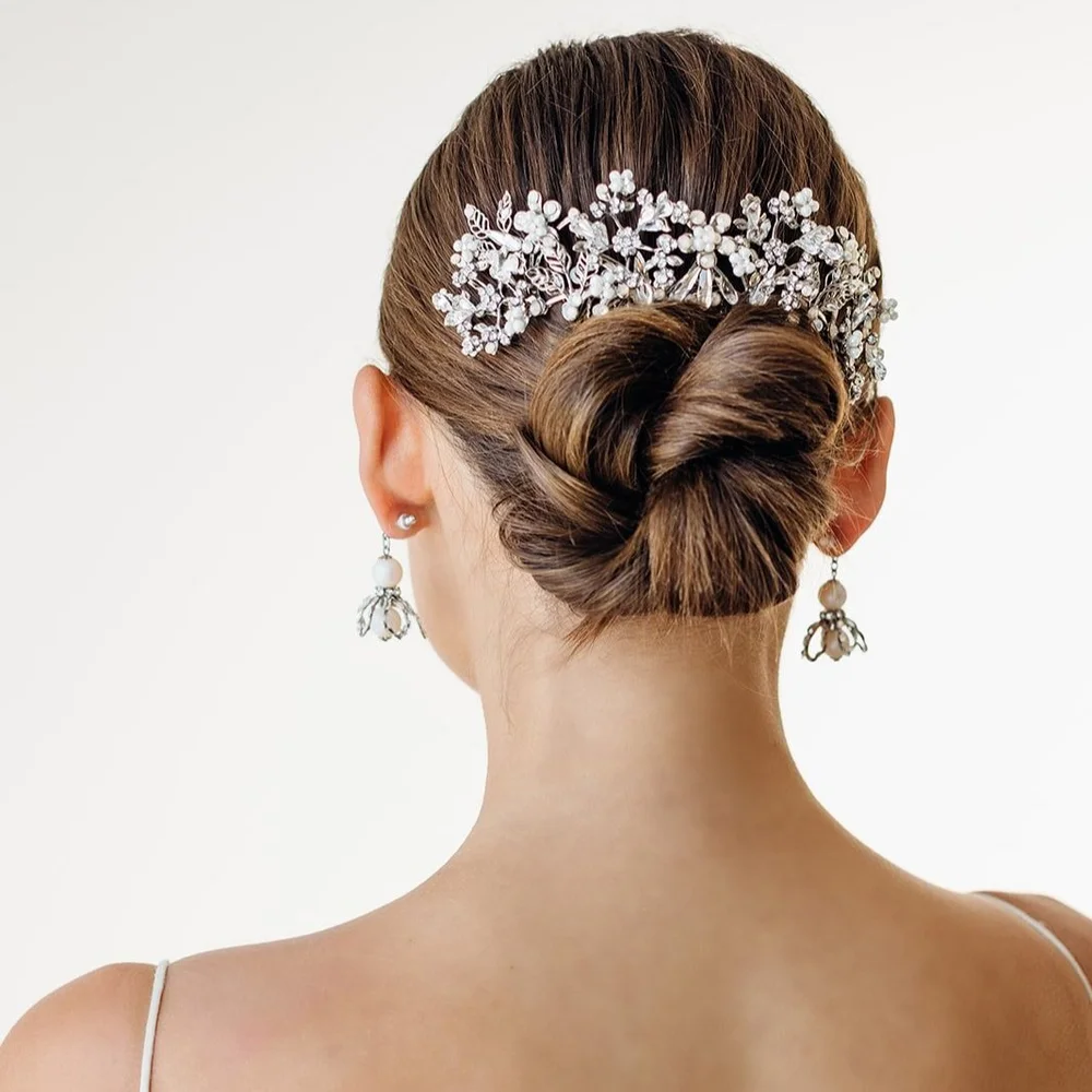 Kleinfeld Maria Elena wedding hair comb Maria Elena Bloom Bridal Comb | The Bridal Finery main image 2