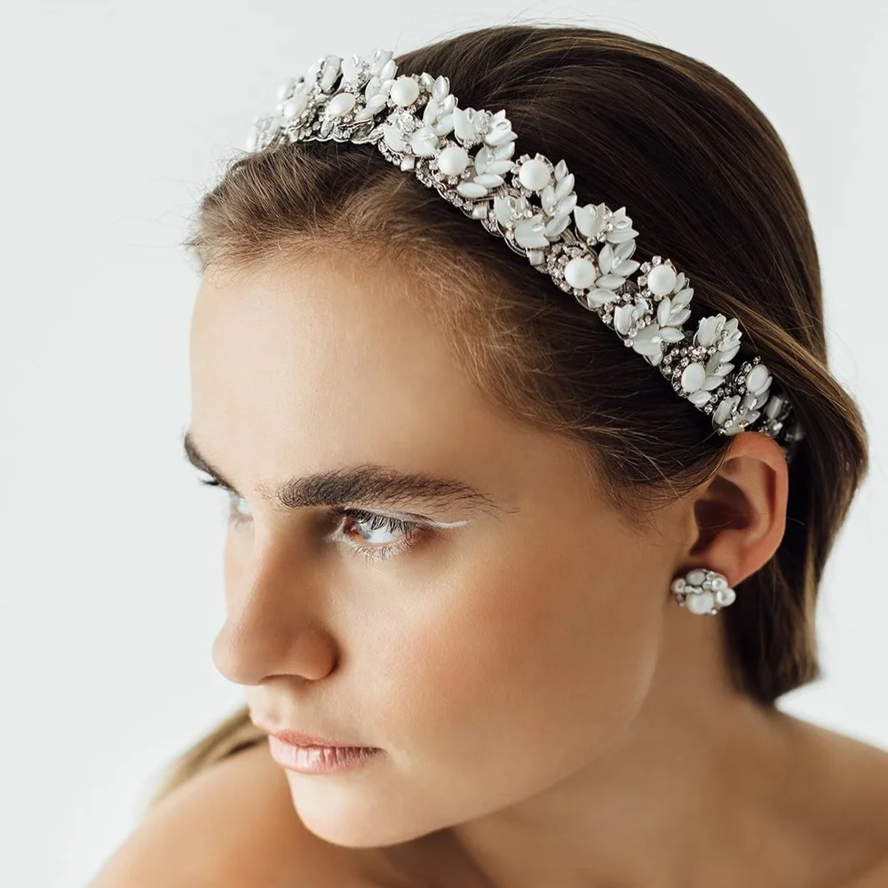 Ashton Bridal Headband by Maria Elena | The Bridal Finery display picture 3