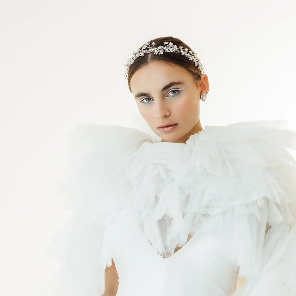 Alike Bridal Halo by Maria Elena Headpieces | The Bridal Finery display picture 3