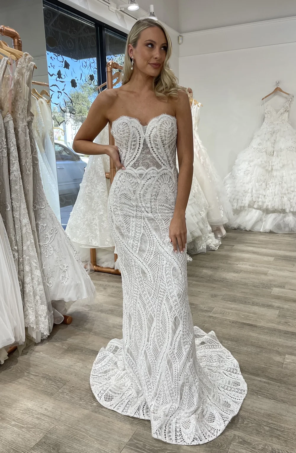 open lace back dress Wedding dress Berta