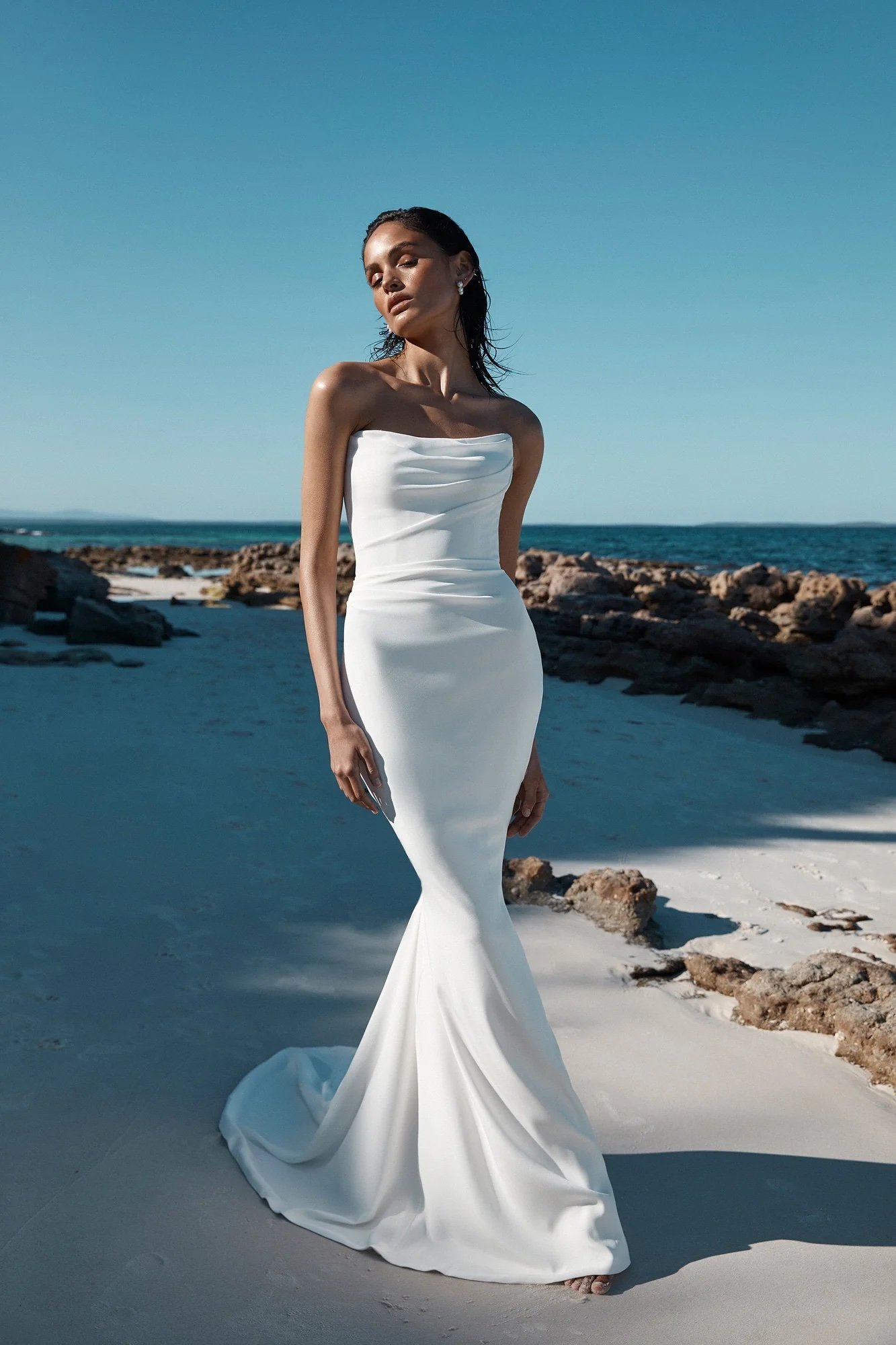 Ivory Tulle Beaded Wedding Dresses Spaghetti Strap V Neck Bridal Dress –  SheerGirl
