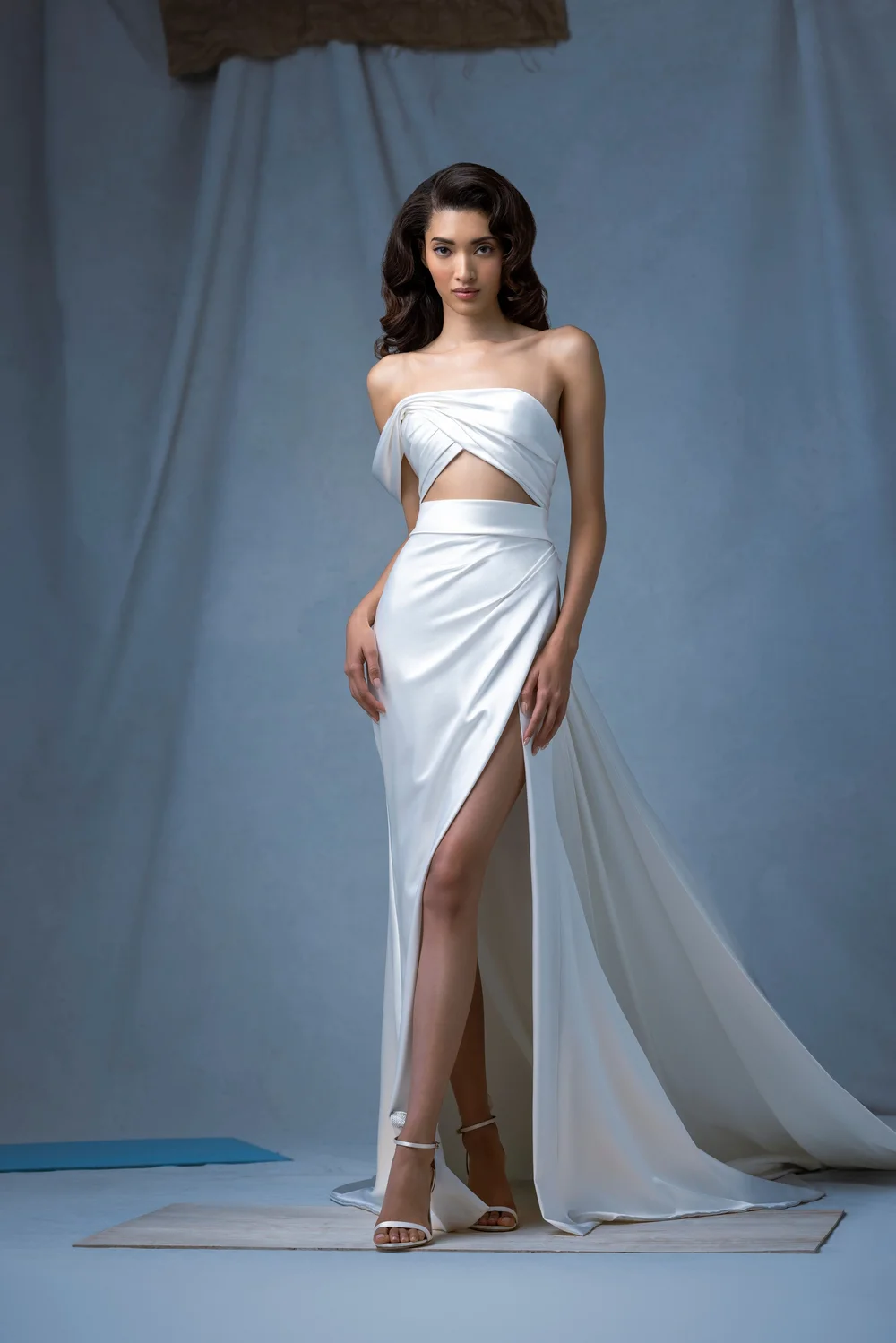 white christmas dresses Long Back Flap Chest Cut-Out Dress XXL / White main image 0
