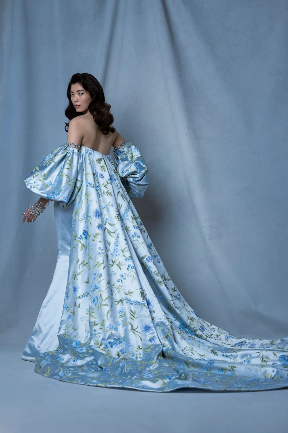 blue dress for baby girl Celeste Wedding Dress – Blue Floral Fantasy Gown by Enchantiva – A & M  Enterprises Bridal