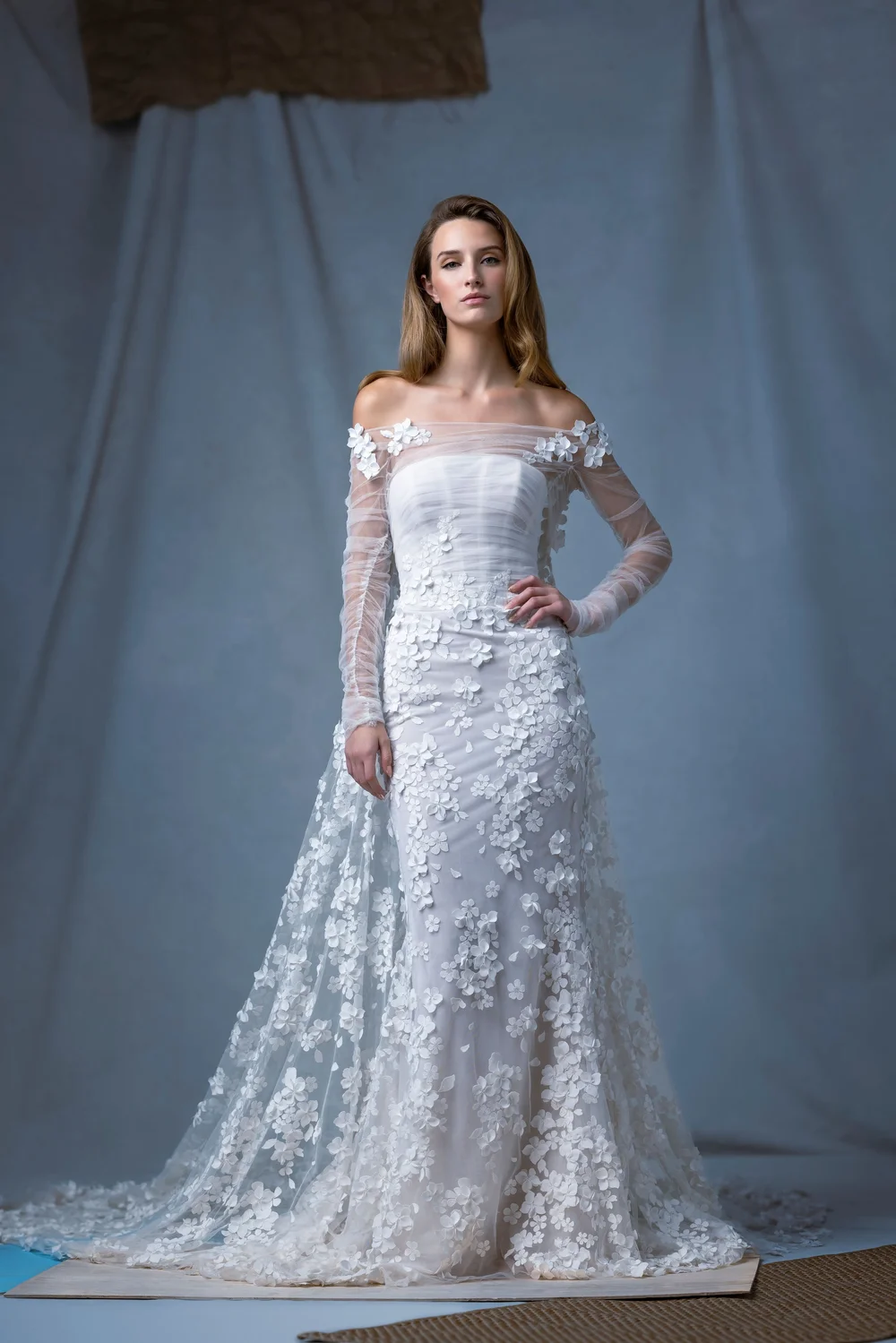 knee length dresses for ladies 3D Flowers Stunning Lace Mermaid Boho Wedding Dresses with High Slit A –  SheerGirl main image 0