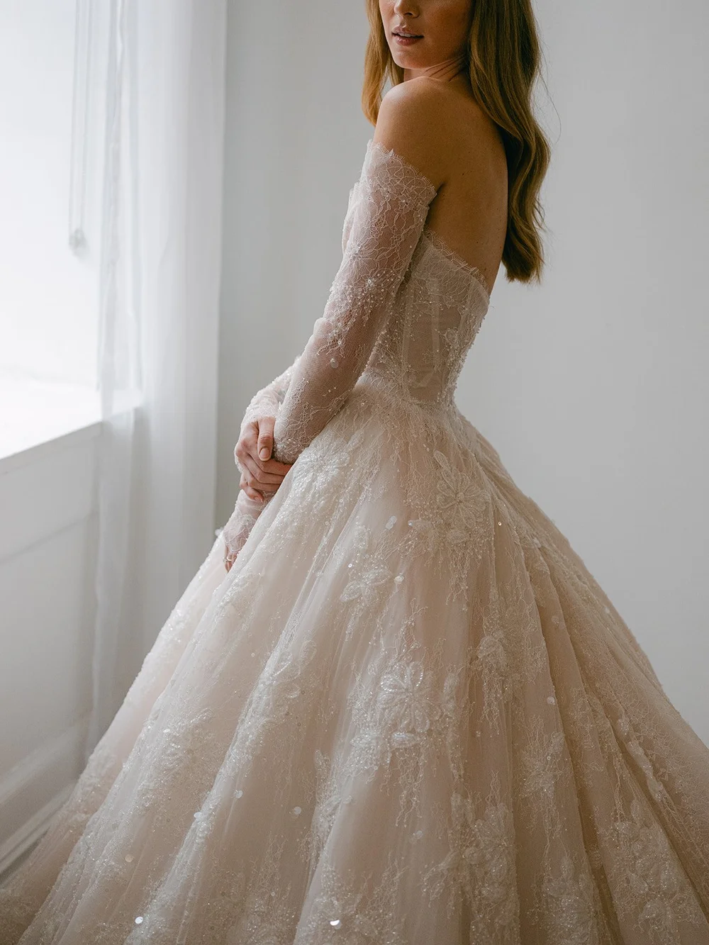 vintage fashion dresses Davinci Bridal 50687 A Line Tulle Wedding Dress Beaded Baby Doll Bodic –  Glass Slipper Formals main image 1