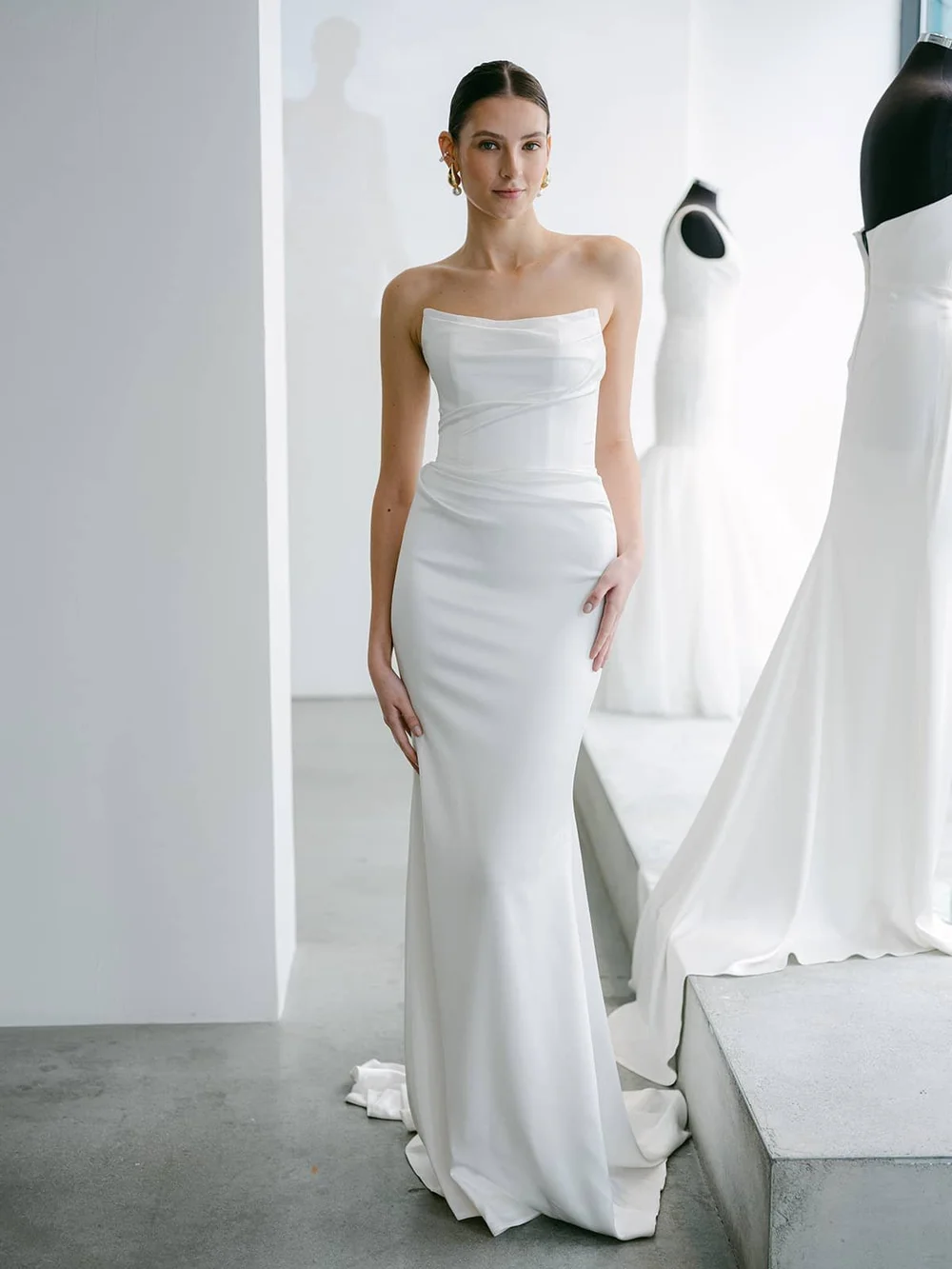 slim fit dress slacks Grecian Lace Chiffon Asymmetric Wedding Dress main image 1