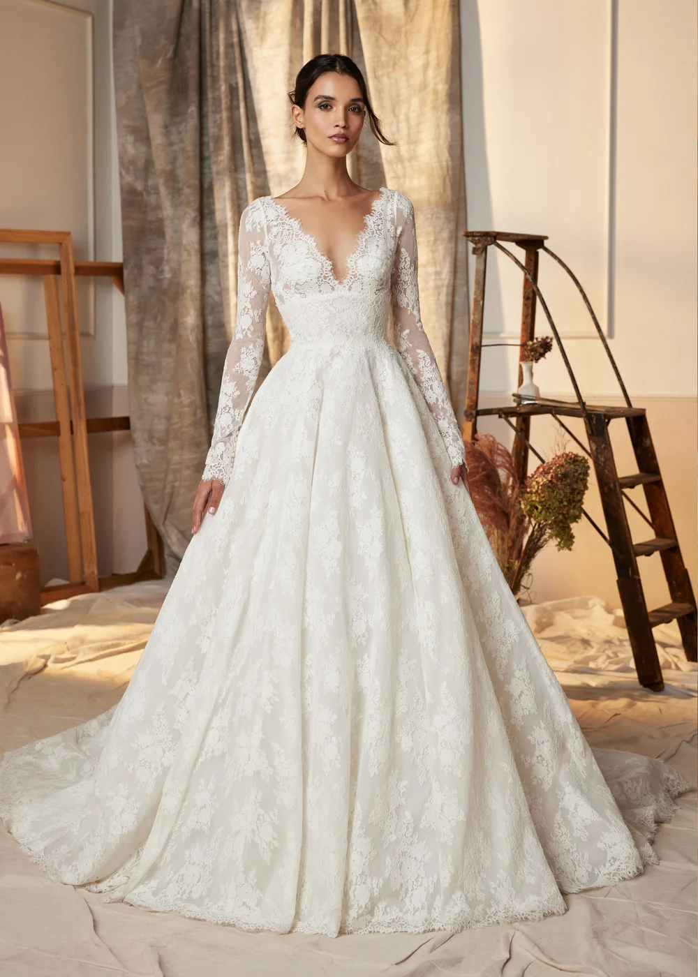 navy blue dress for baby girl A-line Lace Bridal Gown,Princess Wedding Dress,WD00639
