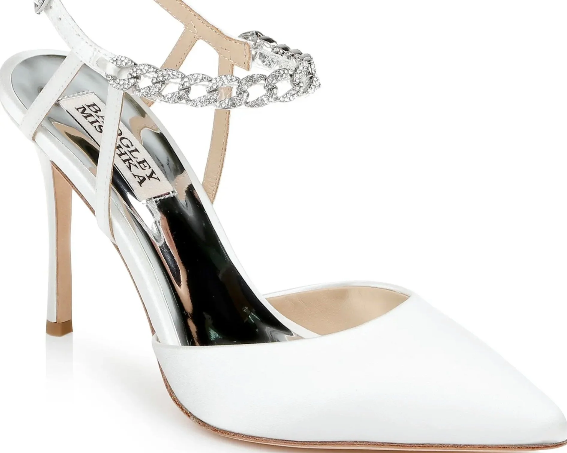 Sequin strap wedding heels