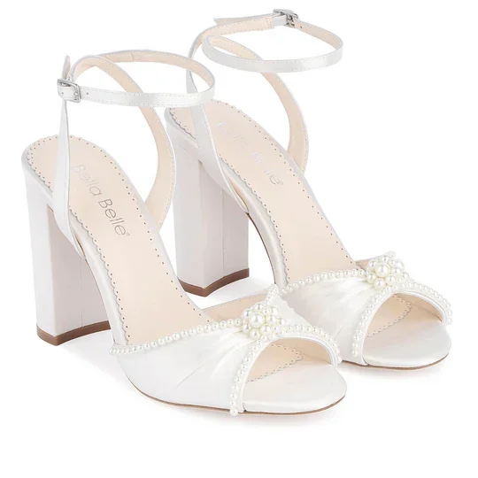 Open Toe Heels with Pearl Detail Bella Belle