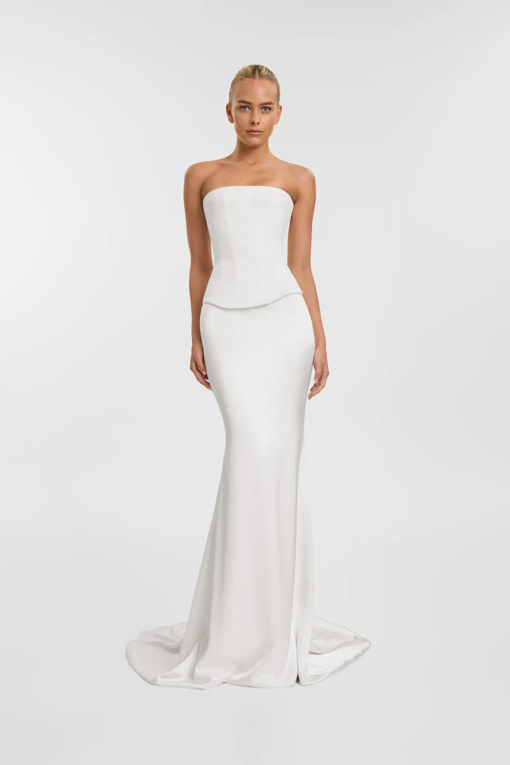 green emerald velvet dress Miss Circle Women Umay White Drop Waist Satin Corset Bridal Gown main image 0