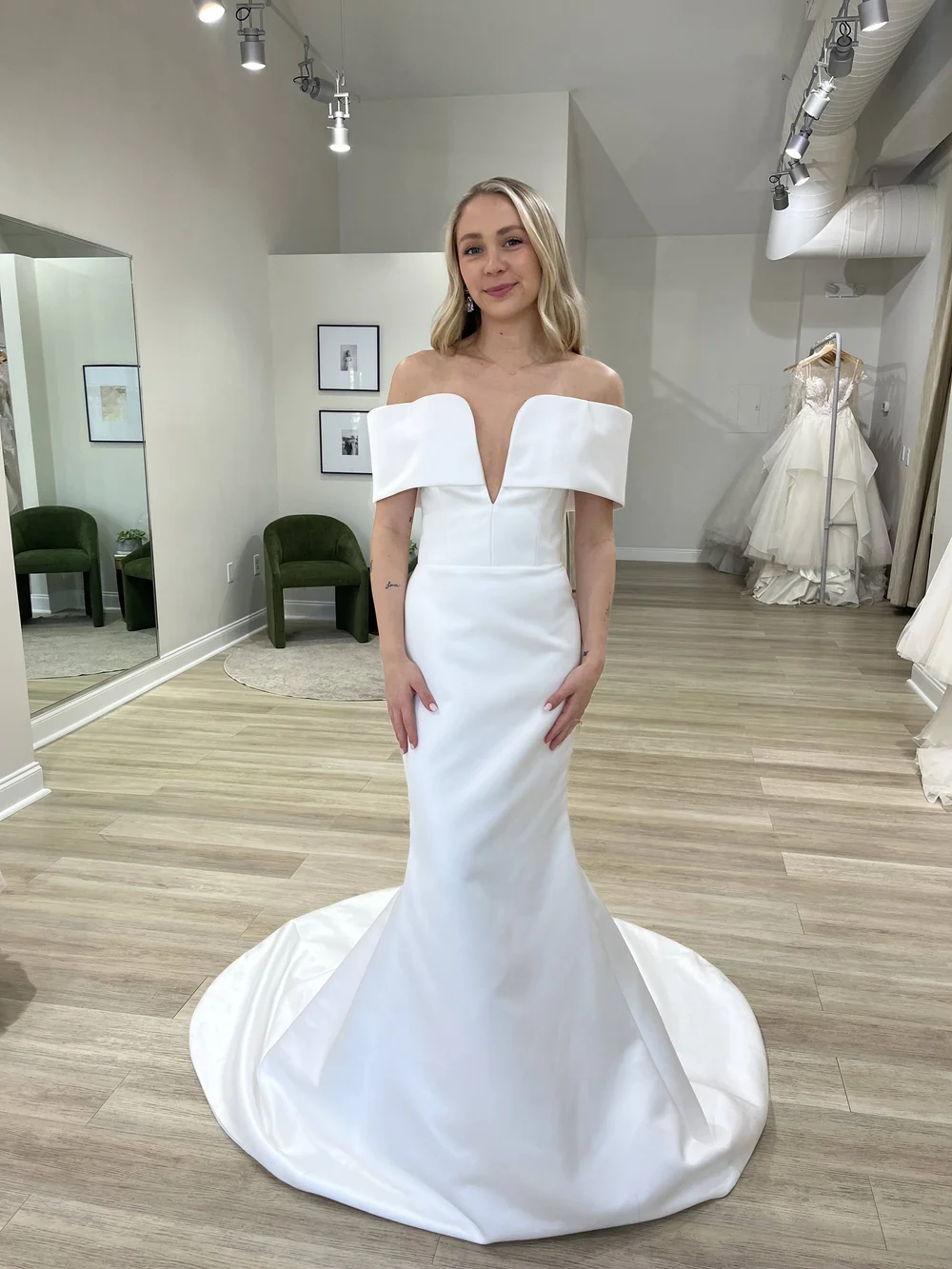 slim fit dress slacks Ladivine CH378W Prom Dress - Off White main image 1