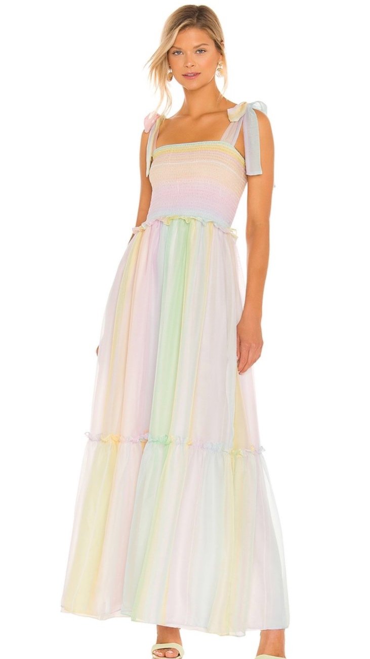 Rainbow Tulle Maxi Dress