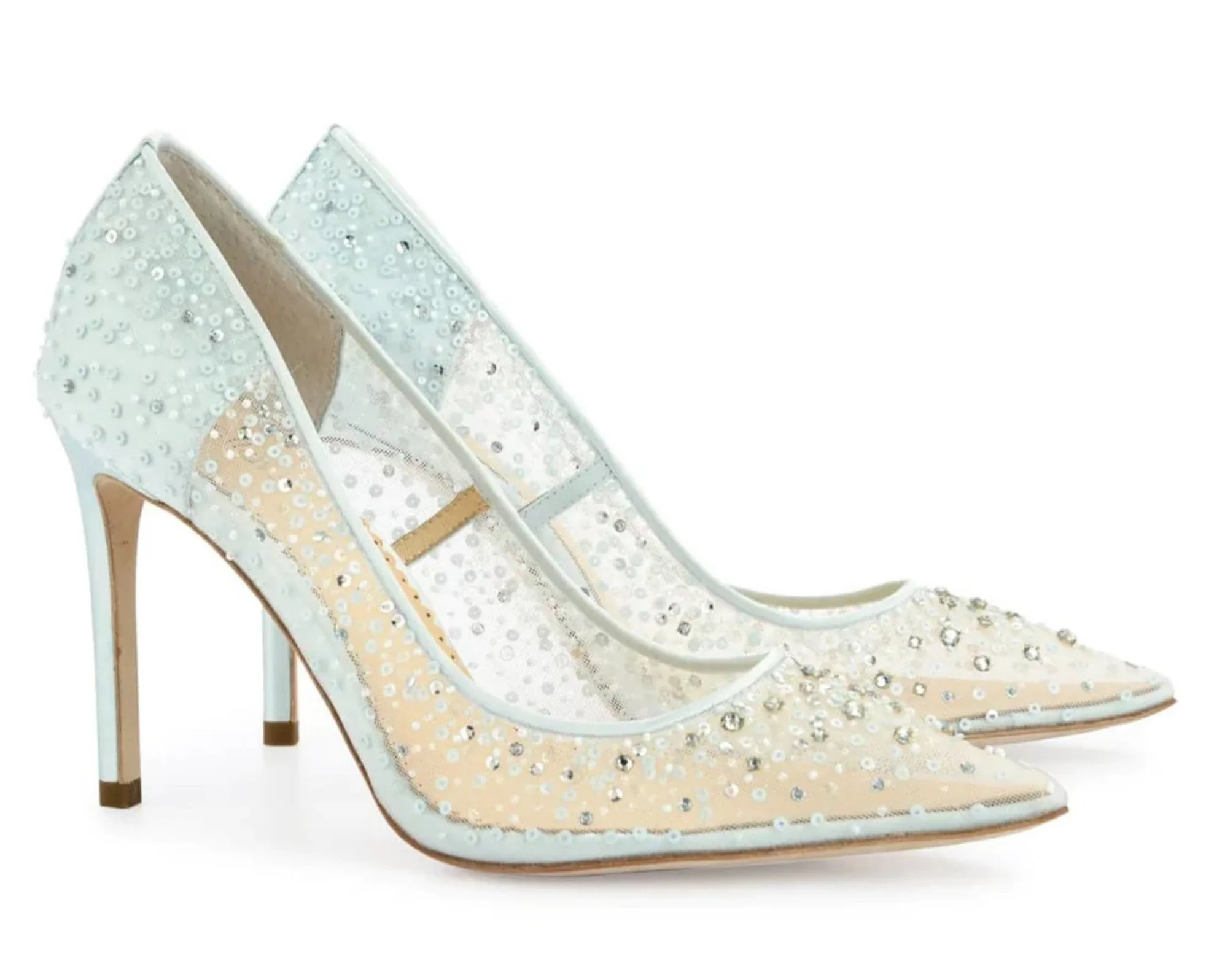 Blue Sequin wedding heels