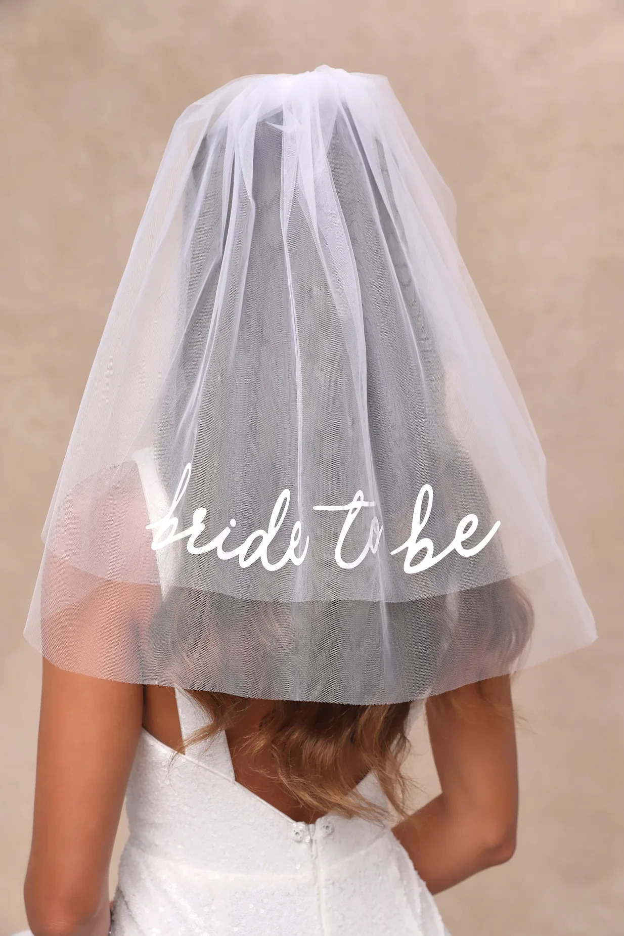 Bride to Be White Tulle Layered Mini Veil