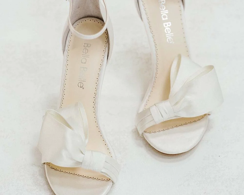 Open toe Bow Wedding Heels