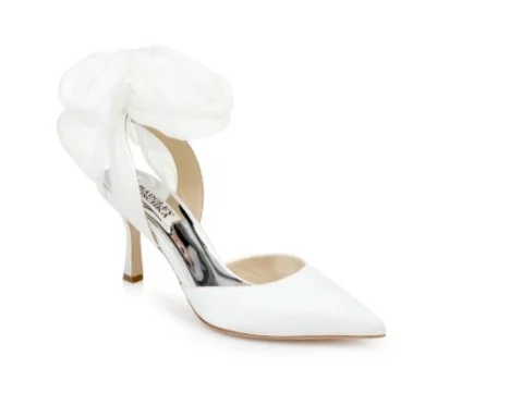 Sating Wedding Heels with Bow
