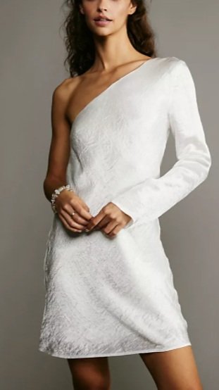 White One Sleeve Mini Dress