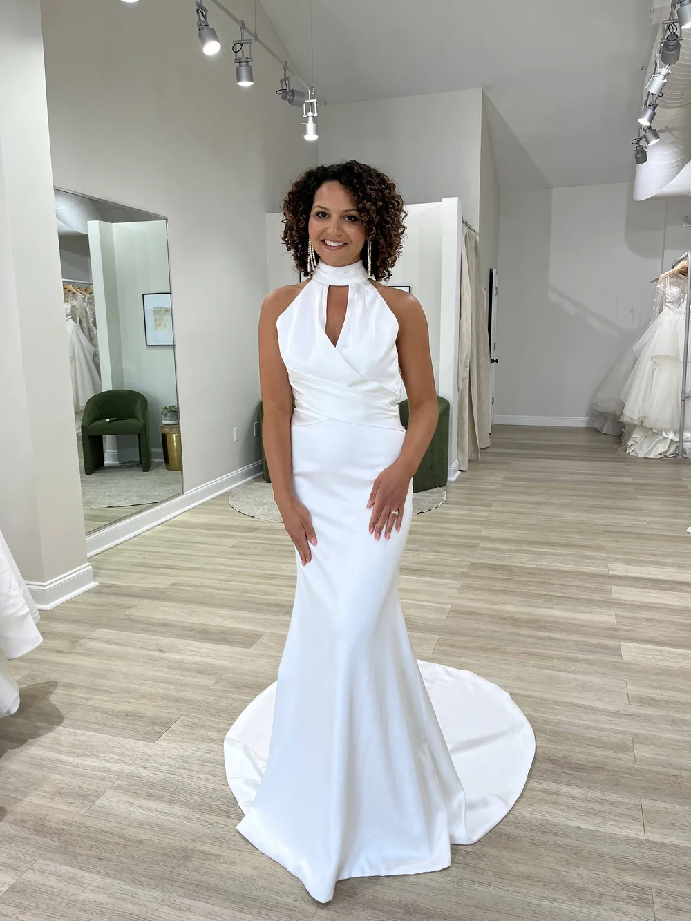 halter neck wedding dress Boatneck Mini Dress main image 1