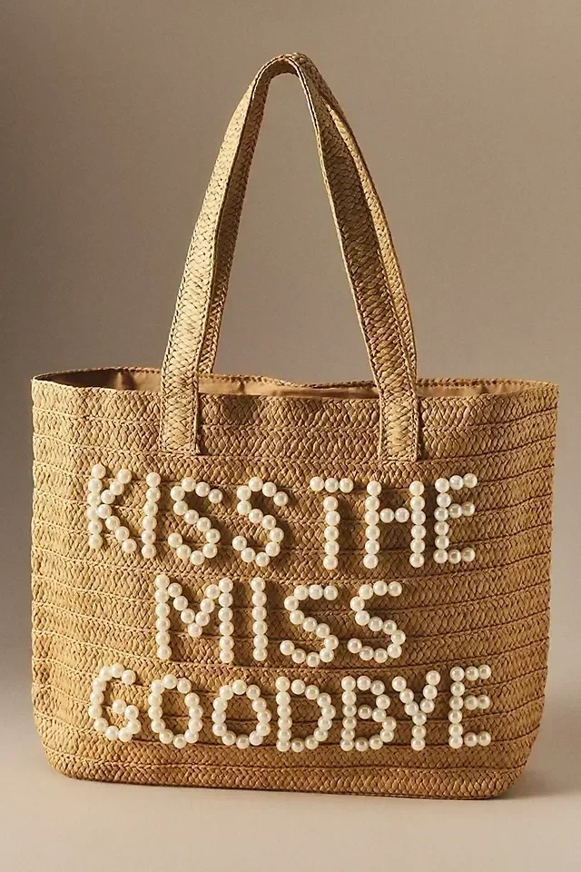 Kiss the Miss Goodbye Pearl Beach Tote Bag