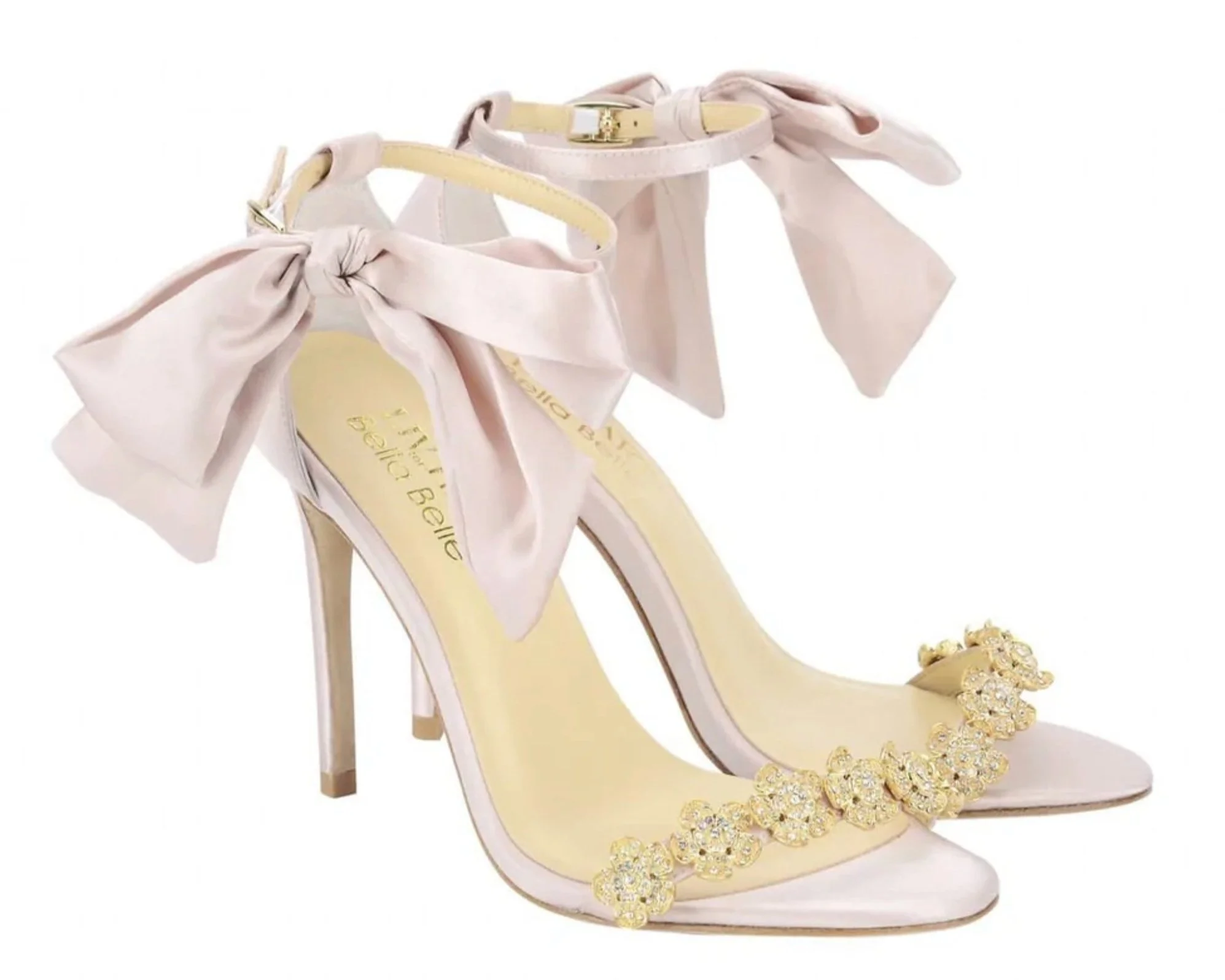 Light Pink satin wedding heels