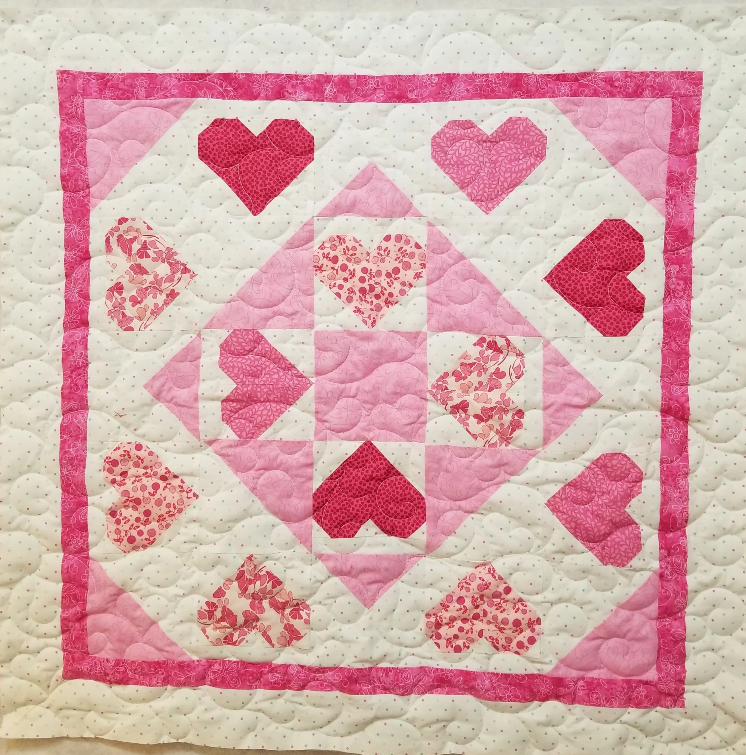 This darling quilt welcomed a grandbaby arriving this past February.