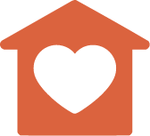 Stylized house with a heart inside