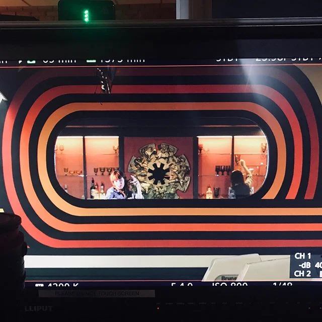 Doing a little filming at Bowlero Lanes &amp; Lounge. Can&rsquo;t wait to get this cut, this place is killer. #bowlerolanesandlounge #craigbrownband #goldensignco #quasarscience #canoncinema #c300mkii #cinegearsghosteye