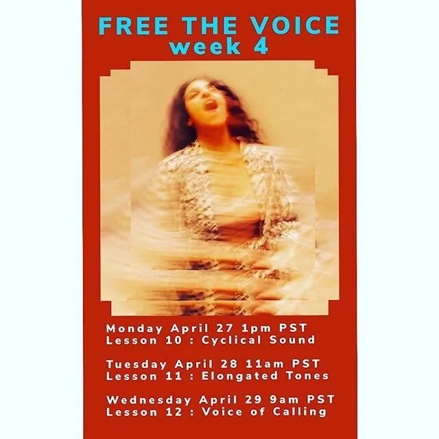 Tomorrow 4/29 9am PST
Lesson 12 : VOICE OF CALLING
Link in Bio to register or message me for info!
Last class of the week, one more week left!
It&rsquo;s been truly healing leading this at this point in time ~ Thank You to the many who have joined 💞