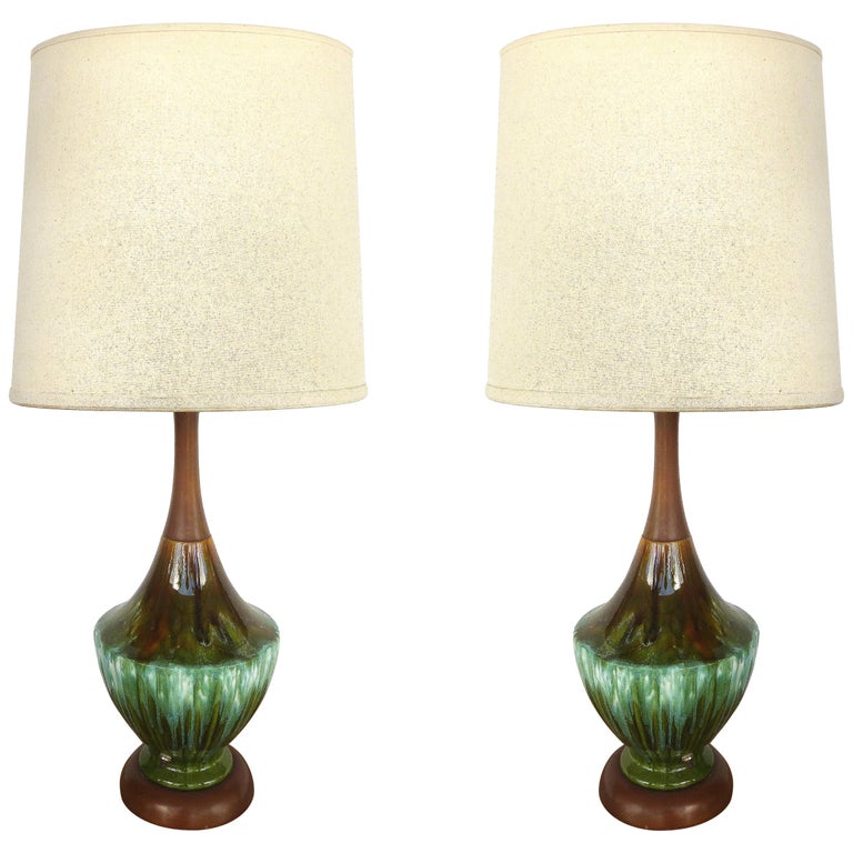 Iconic Design Gallery, Glazed Ceramic Table Lamps Vintage